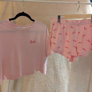 Barbie crop top and shorts pajamas Size Medium  H+M